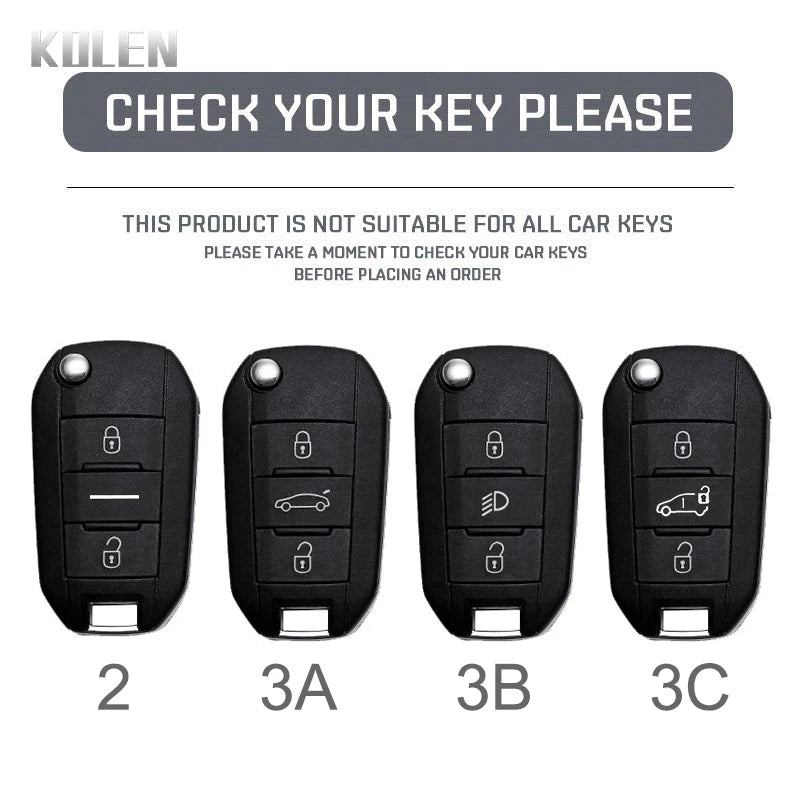 Car Key Cover Compatible with Peugeot 208 301 307 308 508 2008 3008 5008 Expert; Citroen C3 C4 C5 Cactus C6 C8 – Carbon Fiber Style