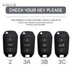 Car Key Cover Compatible with Peugeot 208 301 307 308 508 2008 3008 5008 Expert; Citroen C3 C4 C5 Cactus C6 C8 – Carbon Fiber Style