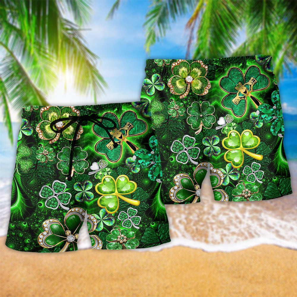 Leaf Shamrock Irish Beach Shorts For Beach Days And Leisure And Relaxation