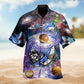 Shark Alien Space Hawaiian Shirt For Resort Trips, Coastal Parties, And Warm Weather Style
