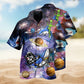Tropical Funny Golf Cat Hawaiian Shirt Detailed Pattern View For Island Holidays