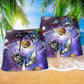 Shark Alien Space With Magic Color Hawaiian Beach Shorts For Resort Trips And Poolside Style