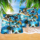 Pirate Shark Bar Ocean Beach Shorts Pattern Detail For Casual Outings And Everyday Comfort
