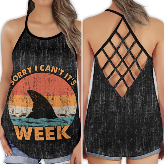 Sorry I Cant Shark Week Humor Hollow Tank Top For Beach Vacations And Casual Wear