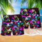 Shark Angry Loves Color Cool Hawaiian Print Beach Shorts For Seaside Summer Adventures