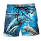 Blue Ocean Shark Beach Shorts For Resort Getaways And Versatile Outdoor Wear