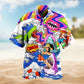 Lobstering Lake Hawaiian Shirt Button Front Artwork For Tropical Vacations