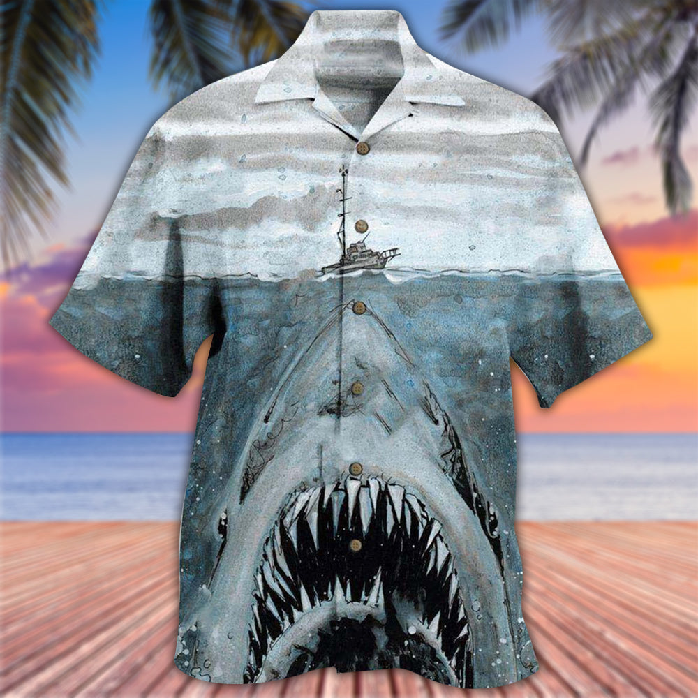 Shark Kiss Hawaiian Shirt For Summer Vacation And Beach Travel