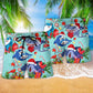 Shark Love Christmas In The Ocean Hawaiian Print Beach Shorts For Festive Vacation Wear