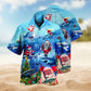 Christmas Santa Hawaiian Shirt For Winter Celebrations, Beach Travel, And Relaxed Holiday Wear