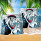 Shark Skull Hot Air Balloon Beach Shorts Design Detail For Spooky Season Travel