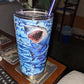 Shark Loves Ocean Personalized 20 Oz Tumbler For Coffee Travel And Daily Drinks