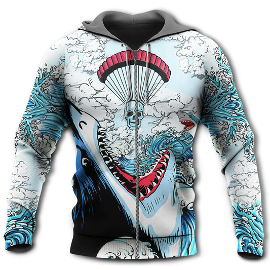 Shark Skull Ocean Hoodie For Sea Enthusiasts Vacation Style And Comfortable Layering