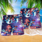 Patriotic Shark America Beach Shorts Pattern Detail For Poolside Fun And Laid Back Daily Wear