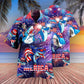 Patriotic Shark Merica Hawaiian Shirt For Summer Events And Casual Outdoor Wear
