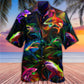 Neon Shark Hawaiian Shirt For Poolside Relaxation And Sunny Getaways
