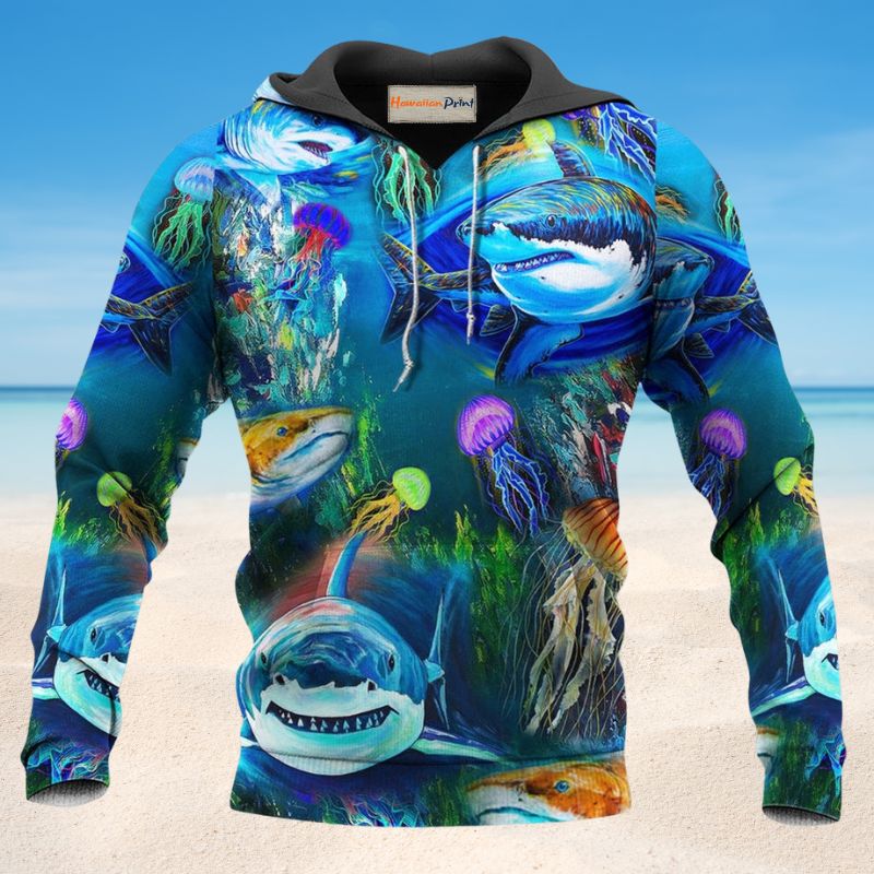 Shark Sea Adventure Hoodie For Nautical Inspired Streetwear Weekend Trips And Comfort