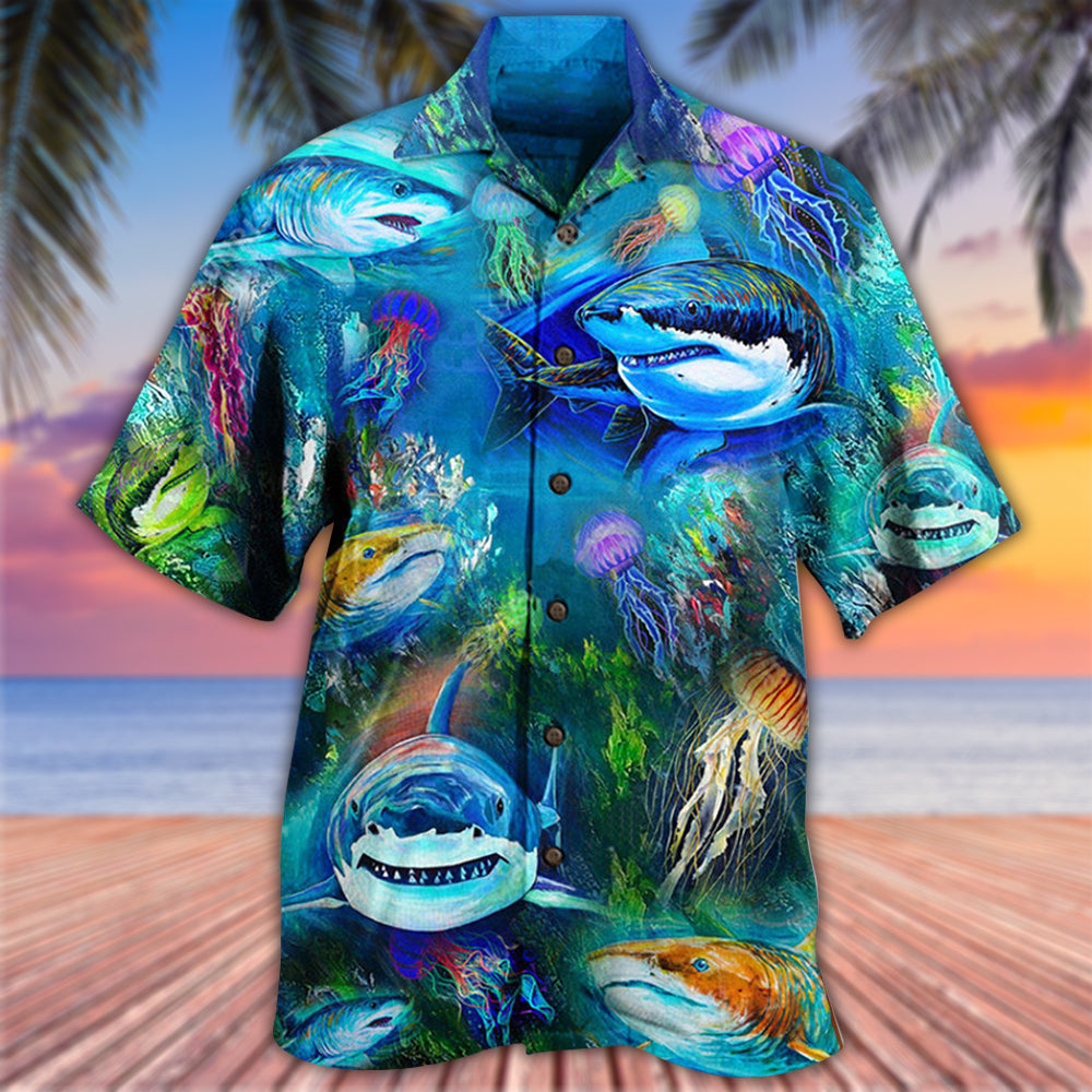 Shark Sea Awesome Hawaiian Shirt For Vacation Days And Relaxed Coastal Outings