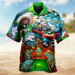 Shark Pool Hawaiian Shirt For Coastal Travel, Casual Events, And Comfortable Summer Wear