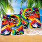 Shark Rainbow Colorful Beach Shorts Print Detail For Relaxed Warm Weather Outfits