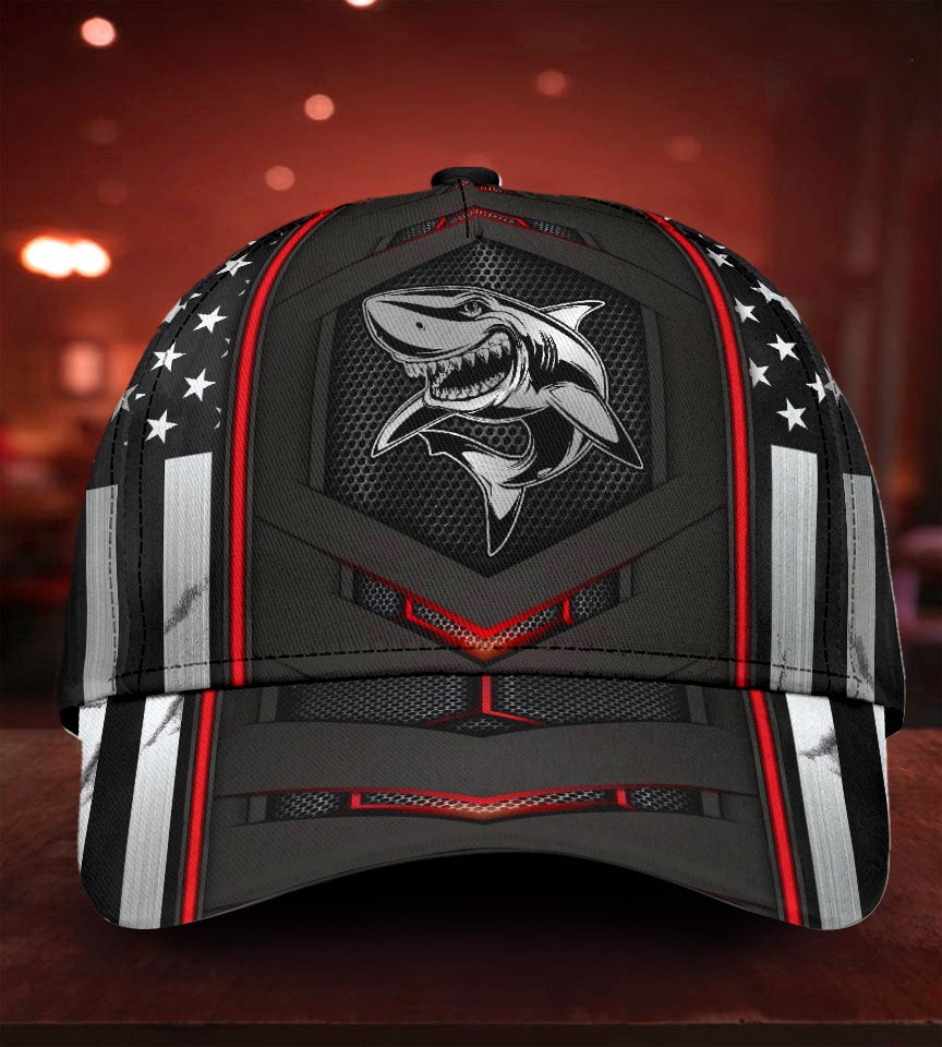 Shark Red Flag Carbon Classic Cap For Comfortable Daily Wear Travel And Weekend Outings