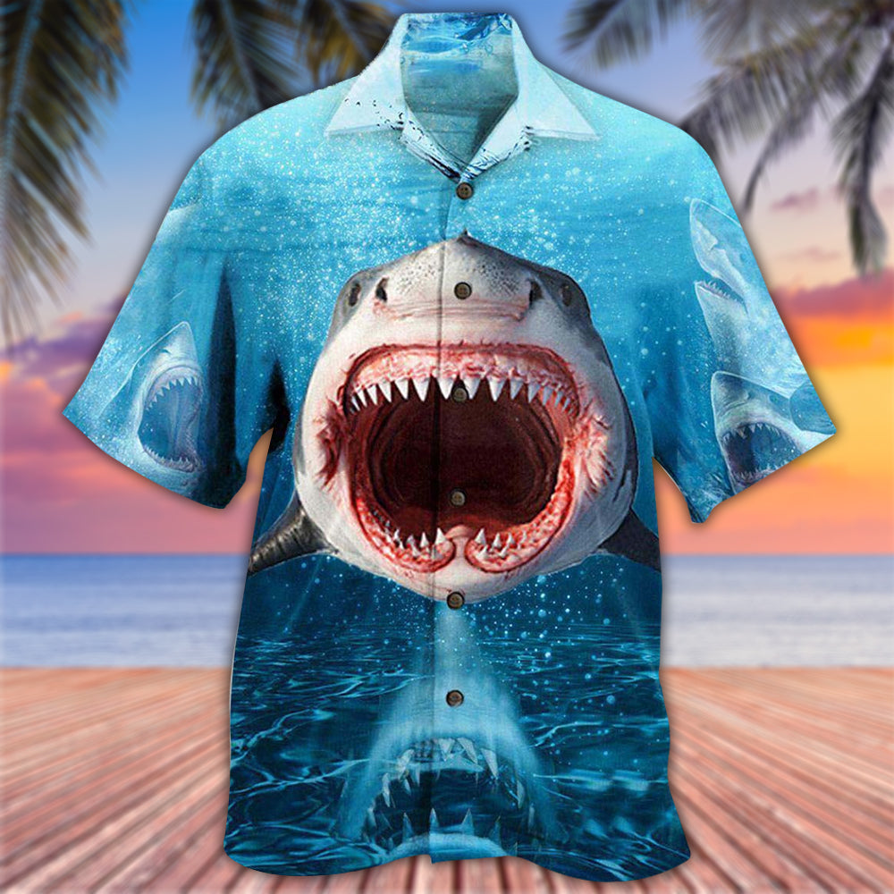 Shark Show Tooth Hawaiian Shirt For Resort Getaways And Comfortable Summer Activities