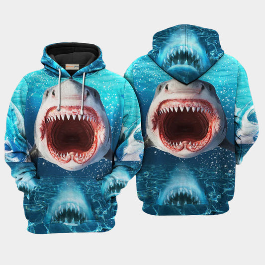 Shark Show Teeth Ocean Hoodie For Beach Lovers Outdoor Activities And Thoughtful Gifts