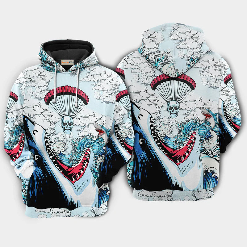 Shark Skull Ocean Hoodie For Coastal Life Casual Events And Everyday Comfort