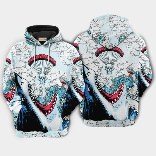 Shark Skull Ocean Hoodie For Coastal Life Casual Events And Everyday Comfort