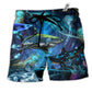 Shark Special In The Deep Ocean Hawaiian Print Beach Shorts For Marine Inspired Outdoor Wear
