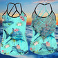 Shark Artistic Hollow Tank Top For Coastal Travel And Summer Outings