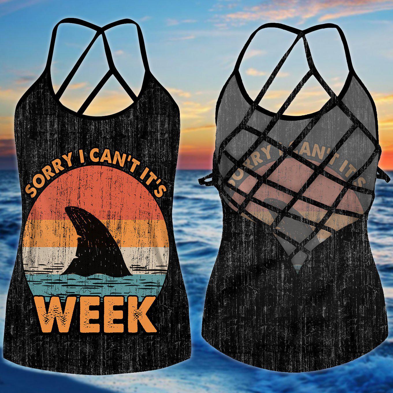 Shark Artistic Hollow Tank Top For Resort Trips And Relaxed Style