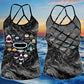 Shark Artistic Hollow Tank Top For Ocean Lovers And Weekend Wear