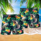 Shark Tropical Leaf Summer Beach Shorts Pattern Detail For Relaxed Weekends And Bright Summer Outfits