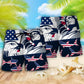 Shark America Independence Day Beach Shorts For Tropical Vacation And Coastal Travel