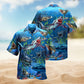 Megalodon Shark Hawaiian Shirt For Coastal Travel, Casual Events, And Comfortable Summer Wear