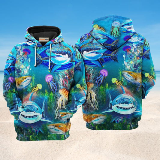 Shark Sea Awesome Hoodie For Ocean Themed Events Holidays And Gift Ideas