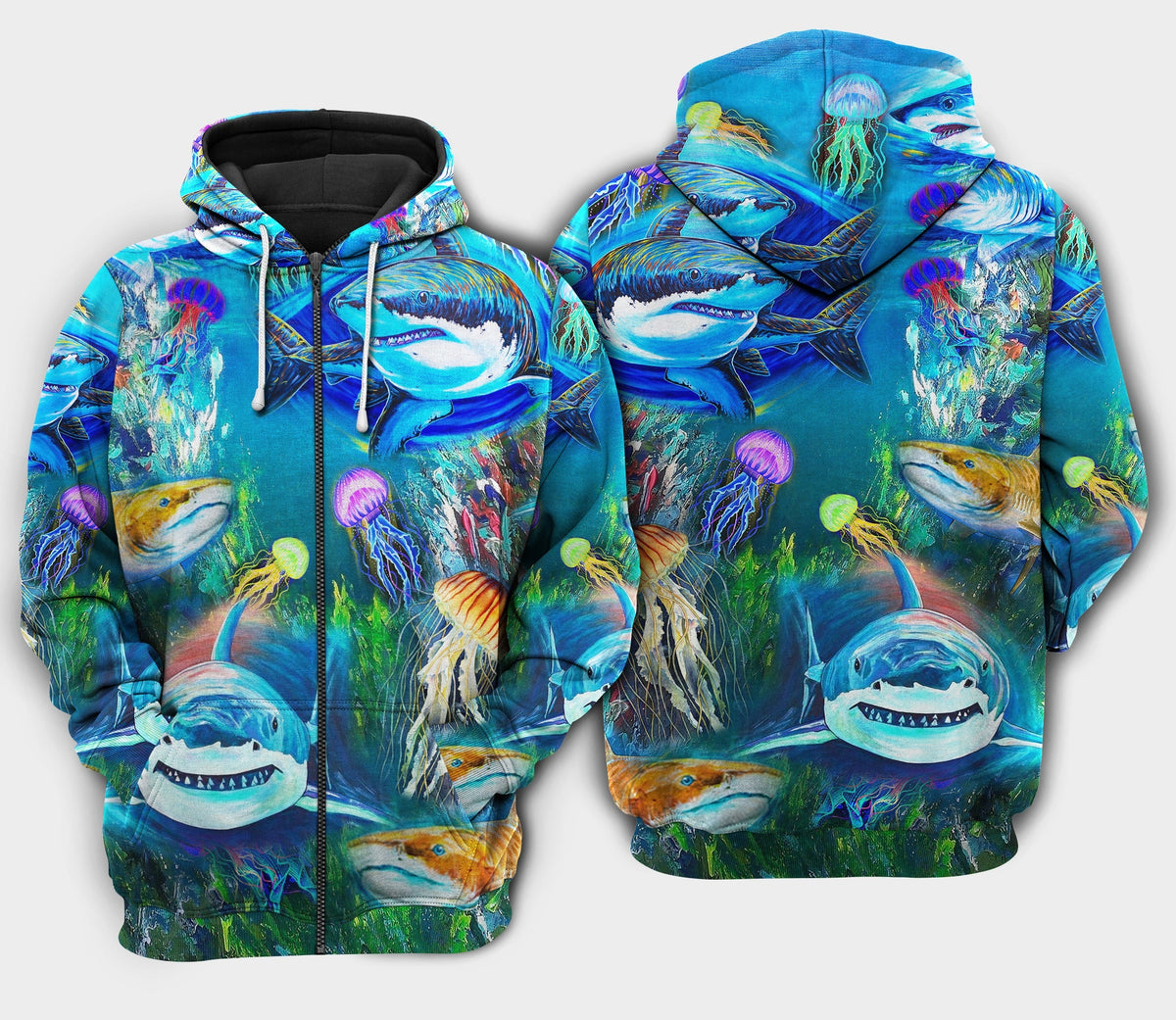 Shark Sea Awesome Hoodie For Ocean Themed Events Holidays And Gift Ideas