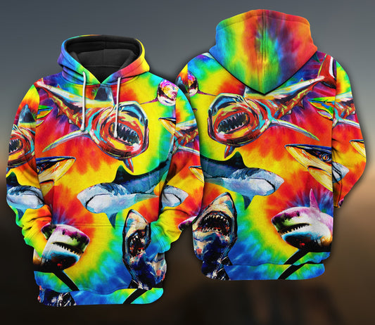 Shark Rainbow Ocean Hoodie For Festival Days Community Gatherings And Comfortable Wear