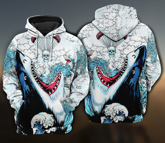 Shark Skull Ocean Hoodie For Ocean Themed Events Holidays And Gift Ideas