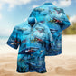 Windsurfing Adventure Graphic Hawaiian Shirt Collar And Front View For Resort Wear