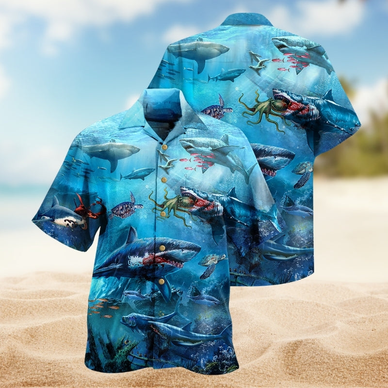 Windsurfing Adventure Graphic Hawaiian Shirt Collar And Front View For Resort Wear