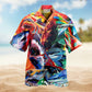 Sharks Colorful Just Wanna Have Fun Hawaiian Shirt For Summer Vacation Beach Travel And Relaxed Casual Wear
