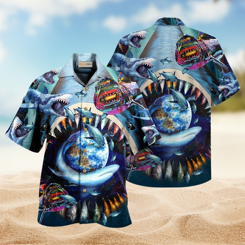 Summer Festival Hawaiian Shirt Creative Print View For Casual Outings
