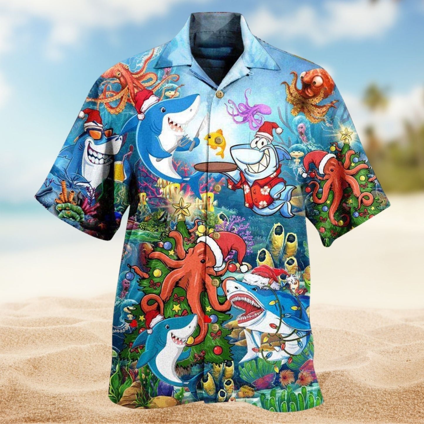 Sharks Year Hawaiian Shirt For Resort Trips, Coastal Parties, And Warm Weather Style