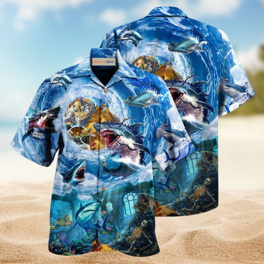 Sharks Treasure Hawaiian Shirt For Beach Days, Summer Outings, And Thoughtful Gift Giving