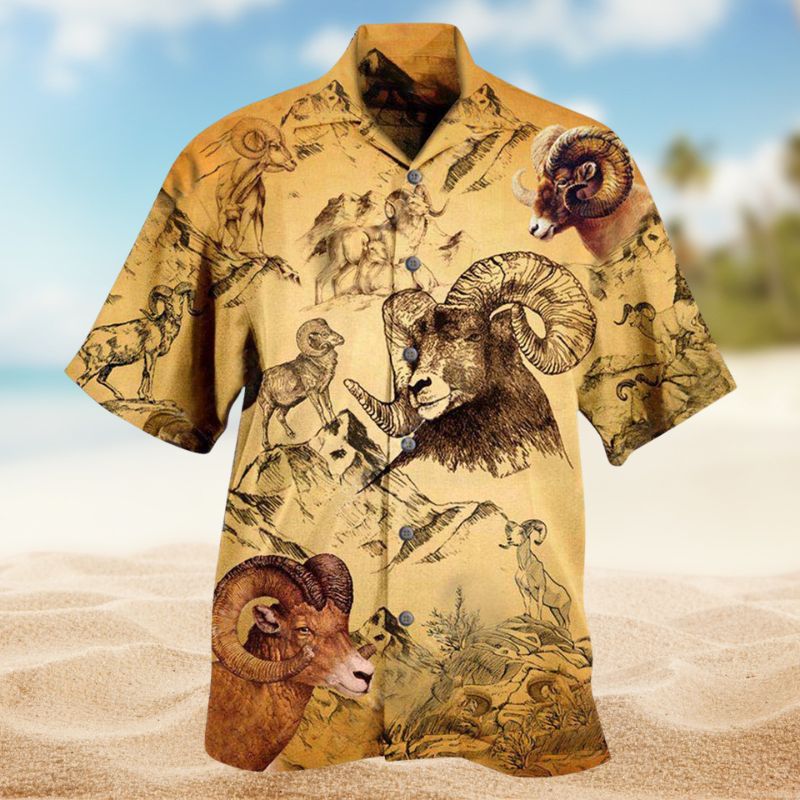 Sheep Black Hawaiian Shirt For Summer Vacation, Beach Travel, And Casual Wear