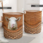 Sheep Rattan Texture Laundry Basket For Room Home Organizer