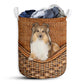 Shetland Sheepdog Rattan Texture Laundry Basket For Bathroom Bedroom Storage