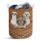 Shih Tzu Dog Rattan Texture So Cute Laundry Basket For Bathroom Bedroom Storage